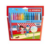 STABILO - Feutre de coloriage Power - Étui carton 18 feutres - Pointe moyenne - Coloris assortis