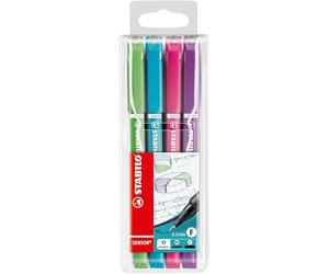 STABILO SENSOR 189/4-01 Pochette de 4 Stylos-feutres Pointe Extra-fine sur Amortisseur