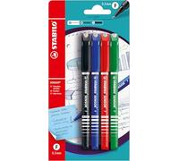 Stabilo Sensor / B-14900-10 Stylo feutre avec pointe montée sur ressort Rouge/bleu/vert/noir 4 pièces