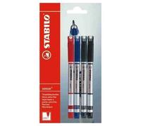 Stabilo Sensor / B-14900-10 Stylo Feutre Avec Pointe Montée Sur Ressort Rouge/Bleu/Vert/Noir 4 Pièces (Import Allemagne)