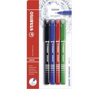 Stabilo Sensor / B-14900-10 Stylo Feutre Avec Pointe Montée Sur Ressort Rouge/Bleu/Vert/Noir 4 Pièces.[G1401]