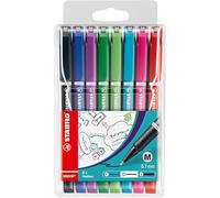 STABILO SENSOR M - Stylo feutre pointe - Pochette x 8 stylos-feutres pointe moyenne - Couleurs assorties