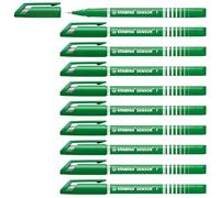 STABILO SENSOR - Stylo feutre pointe fine - Lot x 10 stylos-feutres - pointe 0,3 mm - Vert
