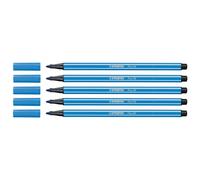 Stabilo Set of 5 Felt Tip Pens Drawing Pen 68 Paste - Medium 1 mm Dark Blue