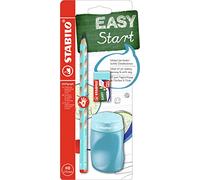 STABILO Set scolaire pour droitier - crayon EASYgraph HB + taille-crayon + gomme - bleu