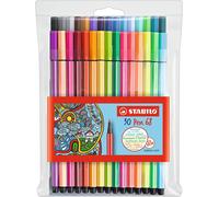 Stabilo Stylo 68 Feutre Pointe Fibre 1.0mm - 30 Variés Couleurs En Portefeuille
