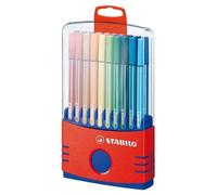 STABILO Stylo 68 Premium Fibre-Tip Paquet De 20 Avec Tenture Boucle Assorti Neuf