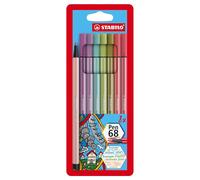 Feutre dessin - STABILO Pen 68 - Etui carton x 8 feutres de coloriage pointe moyenne - coloris pastel