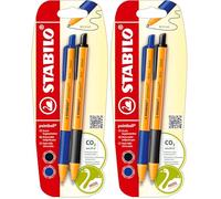 STABILO Stylo à bille pointball - Lot de 4 - Bleu, Noir