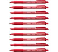 STABILO - Stylo bille - pointball colorful - lot x 10 stylos à bille rechargeables - rouge
