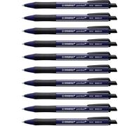 STABILO - Stylo bille Pointball Wildflower - 10 stylos rechargeables - Encre bleue - Bleu chardon