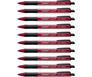 STABILO - Stylo bille - pointball Wildflower - 10 stylos à bille rechargeables - Encre bleu - Rouge dahlia