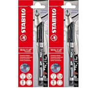 STABILO Stylo-Feutre Permanent Write-4-all pointe fine Noir (Lot de 2)