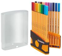 STABILO Stylo Feutre Point 88 - Étui Colorparade Gris/Orange x 20 Stylos Pointe Fine - Coloris Assortis (sans Attache)
