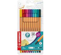 STABILO Stylo feutre pointe fine - Etui carton x 10 point 88 - coloris standard