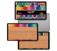 STABILO Stylo feutre pointe fine point 88 - Boîte métal x 66 feutres fins - gamme ARTY