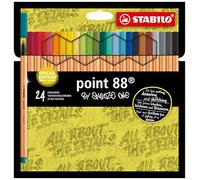 STABILO Stylo feutre pointe fine point 88 - Etui carton de 24 Stylos Feutres, Edition limitée by Snooze One