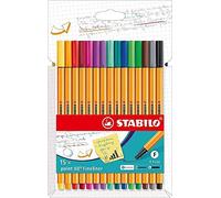 STABILO Stylo feutre pointe fine Point 88 - Etui carton x 15 stylos feutres - Coloris assortis