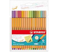 STABILO Stylo feutre pointe fine point 88 - Etui carton x 18 stylos feutres - couleurs cocooning et nature