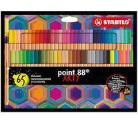 STABILO Stylo feutre pointe fine point 88 - Etui carton x 65 feutres fins - gamme ARTY