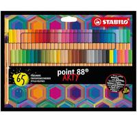STABILO Stylo feutre pointe fine point 88 - Etui carton x 65 feutres fins - gamme ARTY