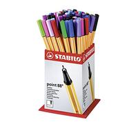 STABILO Stylo feutre pointe fine point 88 - Godet x 60 stylos feutres - Coloris assortis