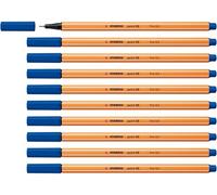 STABILO Stylo feutre pointe fine point 88 - Lot x 10 stylos feutre - Bleu Électrique (88/32)
