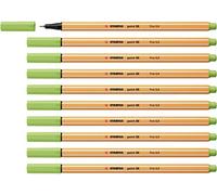 STABILO Stylo feutre pointe fine point 88 - Lot x 10 stylos feutre - Vert Pistache (88/34)