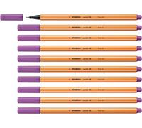 STABILO Stylo feutre pointe fine point 88 - Lot x 10 stylos feutres - violine