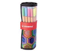 STABILO Stylo feutre pointe fine point 88 - Rollerset x 25 feutres fins - gamme ARTY