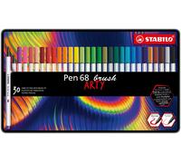 STABILO stylo pinceau Pen 68 brush ARTY étui métallique de 30 pièces