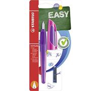 STABILO - Stylo-plume avec plume pour gaucher L - EASYbuddy violet/magenta - Couleur d'encre bleue (effaçable) - Stylo unique - Cartouche incluse