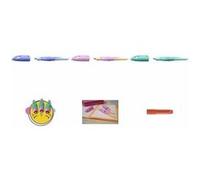 STABILO Stylo scolaire ergonomique pour droitier avec plume débutant A EASYbirdy Pastel Edition en rose doux/abricot - Stylo unique - Cartouche incluse - Couleur d'écriture bleue (effaçable)