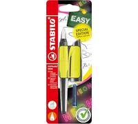 STABILO - stylo plume ergonomique - EASYbuddy NEON - plume L spéciale gaucher - Cartouche incluse - Jaune fluo - Blister