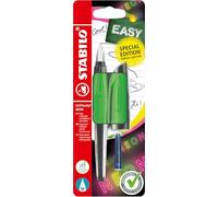 STABILO - stylo plume ergonomique - EASYbuddy NEON - plume M pour gaucher et droitier - Cartouche incluse - Vert fluo - Blister