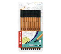STABILO Stylo pointe fine Point 88 - Pochette x 10 stylos feutres - noir