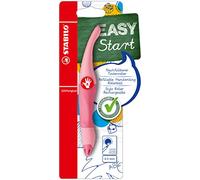 STABILO - Stylo roller ergonomique pour droitier - EASYoriginal pastel en rouge rose - Bleu (effaçable) - Cartouche incluse - Sous blister