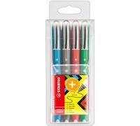 Stabilo - 305448 - Pochette de 4 Stylo Rollers - Pointe moyenne 0,5 mm - Assorti
