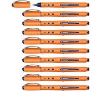STABILO Stylo roller Worker+ – Lot de 10 – Pointe fine – Bleu