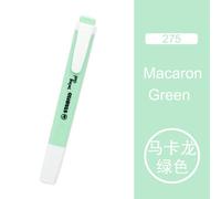 Stabilo-Stylos Marqueurs À Pointe Inclinée Pour Document Macaron,Surligneur,Notes D'étudiant,Sûr,Non Cuécologique,Fournitures Scolaires,275,1 Pièce - Type Macaron Green
