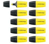 STABILO Surligneur BOSS MINI - Lot x 10 surligneurs - Jaune