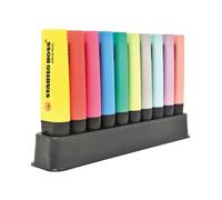 STABILO BOSS ORIGINAL Lot de 10 surligneurs 5 couleurs fluorescentes + 5 couleurs pastel