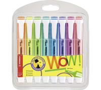 STABILO Surligneurs swing cool - Pointe biseautée 1 et 4 mm - Coloris assortis fluo - Étui de 8