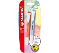 STABILO - Surligneurs - swing cool Pastel - lot de 2 - bleu nuage, rouge corail