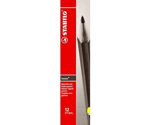 STABILO swano fluo - Crayon en graphite - avec gomme - Lot de 12 - Gradation HB - Jaune Fluorescent