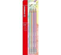 STABILO Crayon papier Swano Pastel – 4 crayons graphite HB – coloris pastel assortis