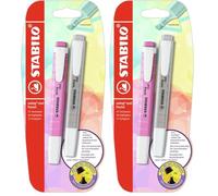 STABILO swing cool Pastel - Surligneur - Blister x 2 surligneurs pastel - gris + mauve (Lot de 2)