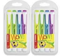 STABILO swing cool - Surligneur -Pochette x 4 surligneurs fluo - jaune, vert, bleu, rose (Lot de 2)