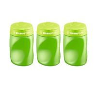STABILO - Taille-crayon ergonomique pour droitier - EASYsharpener - 3 en 1 - Pack de 3 - vert