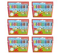 STABILO Trio A-Z - Feutre de coloriage - Lot x 6 étuis carton x 24 feutres pointe moyenne 144 feutres de coloriage
